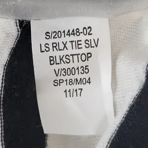 Old Navy Women's Black White‎ Striped Boat Neck Tie Sleeve Shirt Size M Cotton thumbnail 10