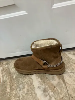 UGG Women’s Classic Mini Chains Chestnut Suede Boots thumbnail 5