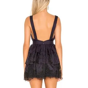 NWT Lovers + Friends‎ Revolve Navy Blue Cleo Lace Mini Dress Size MEDIUM thumbnail 3