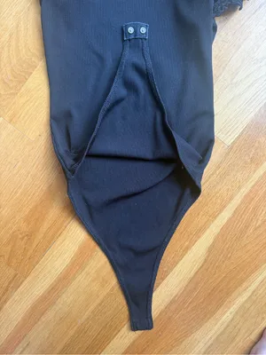 Altar'd State Black Ruffle Sleeve Bodysuit thumbnail 2
