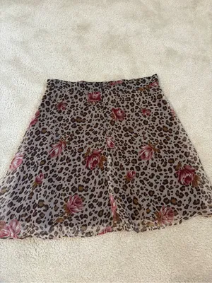 Vintage Floral Cheetah Skirt thumbnail 3