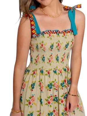 THML Women's Blossom Breeze Smocked Midi Dress XS NWOT thumbnail 2