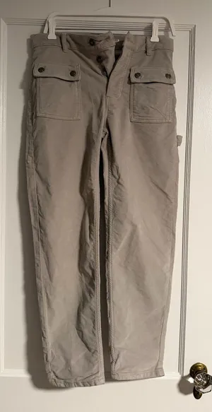 Free People Corduroy Cargo Pants Taupe thumbnail 1