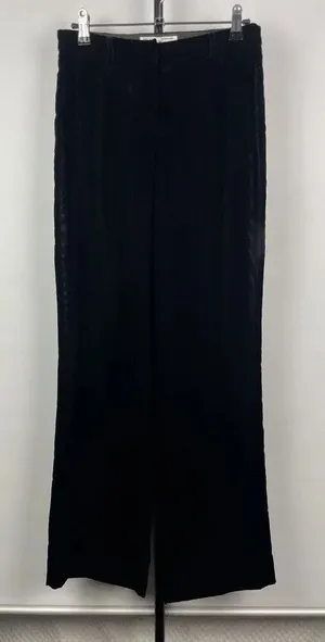 Vintage‎ Armani Exchange Black Velvet Velour Slack Trouser Pants Size 0 thumbnail 1