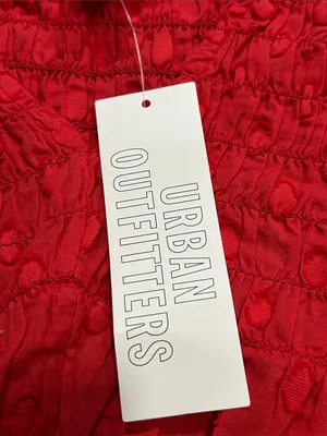 Urban Outfitters Red Ruffled Smocked V-Neck Crop Tank Size Medium thumbnail 9
