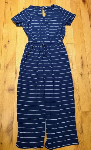 Old Navy Women’s Blue Striped Jumpsuit Size Medium - C1-337 thumbnail 1