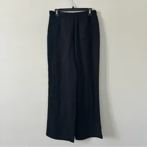 Zara Black Lyocell Viscose High Rise Wide Leg Flowy Casual Pull On Pant S thumbnail 2