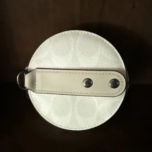 Coach Round Hybrid Pouch In Signature Canvas Central Embossed Coach Patch NWOT thumbnail 4