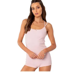 Edikted Pointelle Strappy open back romper SZ M thumbnail 6