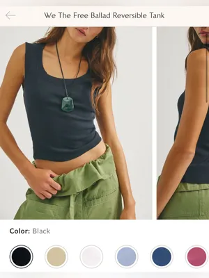 NWT Free People We The Free Ballad Reversible Tank - black - large *IR* thumbnail 6