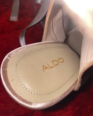 ALDO Satin Ribbon Lace Up Heels Pink 9 thumbnail 6