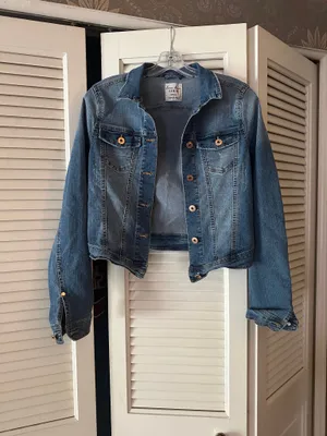 love the denim jean jacket Blue thumbnail 1