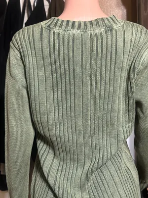 V neck knit fleece mix pullover sweater top L thumbnail 7