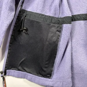 LL Bean Women Purple /Lilac FleeceJacket cinch at waist pockets mock neck Large thumbnail 8