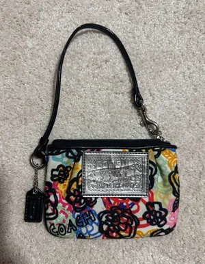 Coach Poppy Floral Graffiti wristlet thumbnail 1