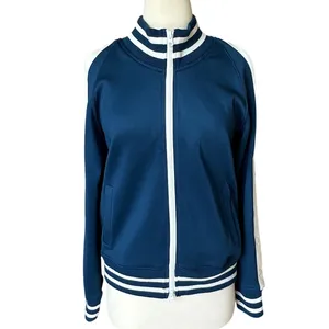 Pam & Gela Inspired Varsity Track Jacket M Royal Blue Cold Shoulder Sleeve thumbnail 3