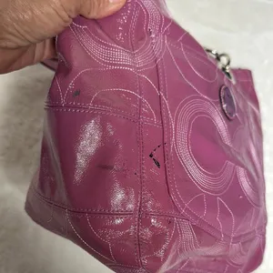 Coach Pink Tote Bag with Signature Design thumbnail 11