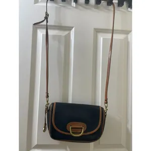 Vintage Dooney & Bourke Horseshoe Brass Bit Clutch Saddle Bag Black USA thumbnail 2