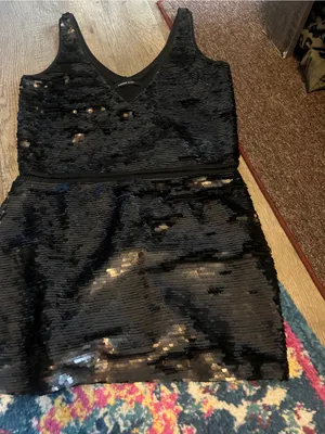 Andrew Marc black full sequin mini dress s/m thumbnail 3