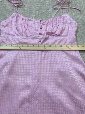 Astr Pink Tie-Shoulder Mini Dress with Ruched Bodice Size M 100% Viscose thumbnail 12