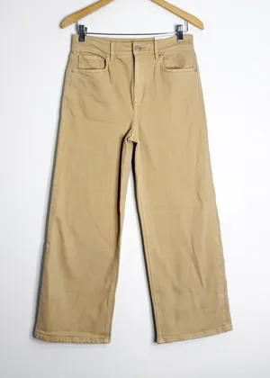 LOFT The Wide Leg High Rise Jeans Size 26 Tan Khaki Regular Fit thumbnail 1