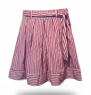 Vintage Forever Medium Red White Striped Mini Skirt Made USA Coquette Twee thumbnail 1