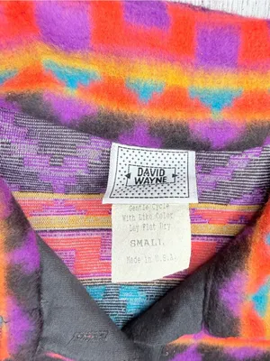 Vintage David Wayne fleece quarter zip long sleeve 80s pull over shirt jacket sm thumbnail 4