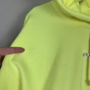 Teddy Fresh Hoodie Womens XL Highlighter‎ Neon Yellow Cropped 100% Cotton Beaded thumbnail 8