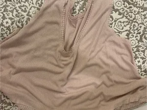 We The Free Women's beige Ribbed flowy tank - Medium thumbnail 5
