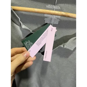 Wild‎ Fable Seamless Ribbed Long Sleeve Notch Neck Crop Top Gray XXL NEW thumbnail 4