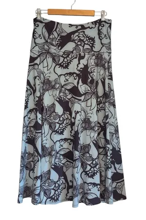 Patagonia Blue Black Floral Print Stretchy W's Morning Glory Skirt thumbnail 1