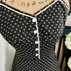Vintage Black and white Gunne Sax style Prairie dress thumbnail 5