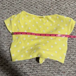 Beach Bunny Polka Dot Lemon Tie Crop Bikini Swim Top- Size Small thumbnail 6