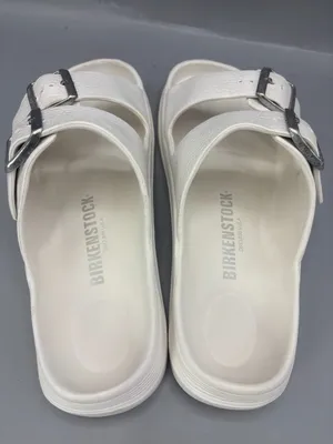 Birkenstock Double Strap Slide Sandal Women US 8 White Adjustable Buckle Slip On thumbnail 4