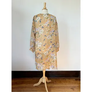 Emma & Grace Floral Long Sleeve Sheer Open Front Kimono Duster thumbnail 6