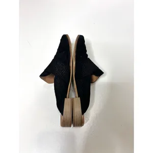 Free People At Ease Black Embossed Suede Loafer Mules 39.6 thumbnail 7