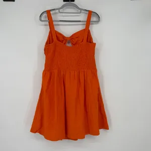 Fe Noel for‎ Target Orange Bow Front Cutout Smocked Mini Dress Sleeveless Small thumbnail 2