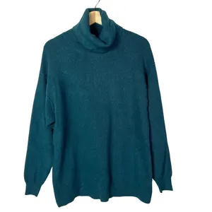 Free People Softly Structured Turtleneck Teal‎ Blue Sweater S thumbnail 3