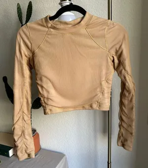 Alo Yoga Tan Textured Tulle Longsleeve thumbnail 1