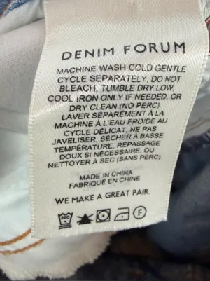 Denim Forum The Farrah Hi Rise Cargo Wide Leg Jeans in Blue‎ Size 27 thumbnail 8