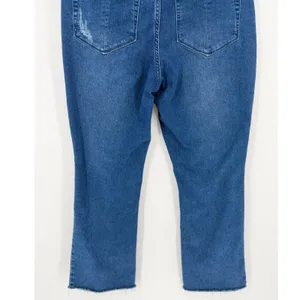 J. Jill Kick Flare Ankle Jeans 8 Blue Distressed Raw Hem High Rise Cropped Denim thumbnail 7