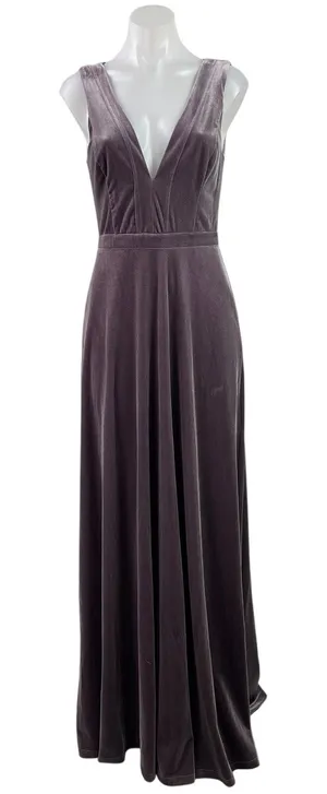 NEW Lulus Beautiful Night Dusty Purple Velvet Sleeveless Maxi Bridesmaid Dress S thumbnail 1