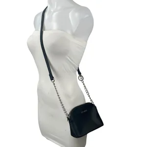 Steve Madden Bmaggie Black Faux Leather Dome Chain Crossbody Hand Shoulder Bag thumbnail 4