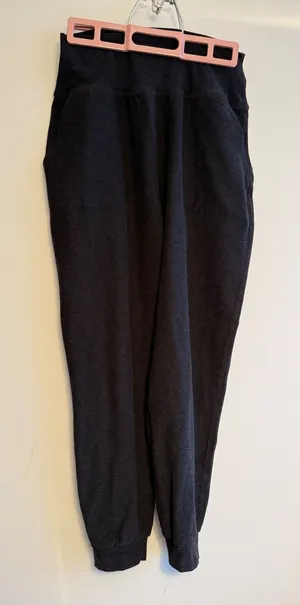 Beyond Yoga Womens High Waisted Joggers Charcoal Gray Heathered‎ Pockets Small thumbnail 1