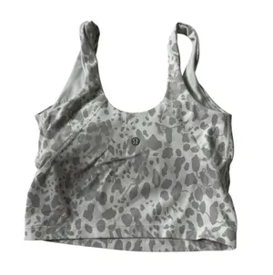 Lululemon White & Gray Align Light Support Crop Top Women Size 2 | 45-21 thumbnail 2