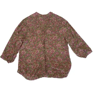 Soft Surroundings Top Large Pink Green Long Sleeve Boho Cottagecore thumbnail 3