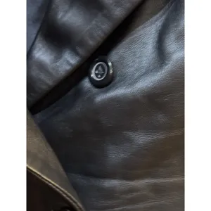 Women's Double Breasted‎ Style Black Leather Jacket BlazerMetro Witchy Size undefined thumbnail 6