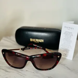 BALMAIN 56mm Modified Cat Eye Sunglasses, Polarized, Designer, Red Tortoise, NWT thumbnail 2