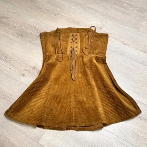 NWT Urban Outfitters Kensie Corduroy Lace Up Mini Dress Brown‎ A Line Medium M thumbnail 2