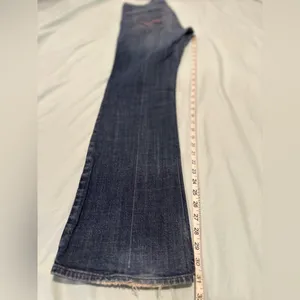 VTG Y2K 7 For All Mankind Sz: 28 Flare Jeans Indigo Low Rise Stretch USA. thumbnail 4